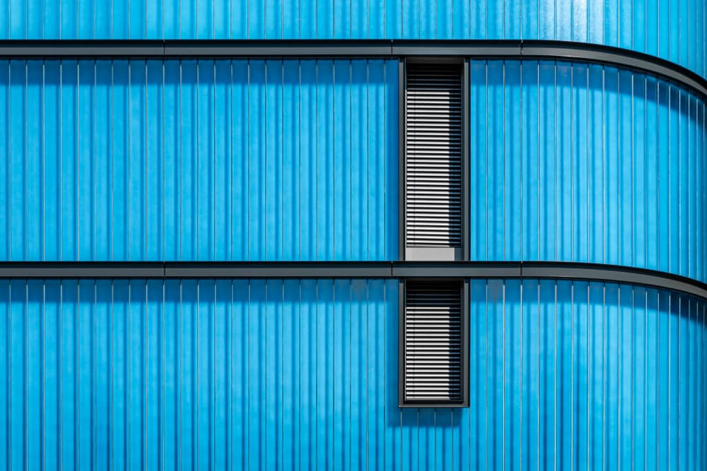 Blue Architectural Curves by Markus Auerbach — canvas wall art