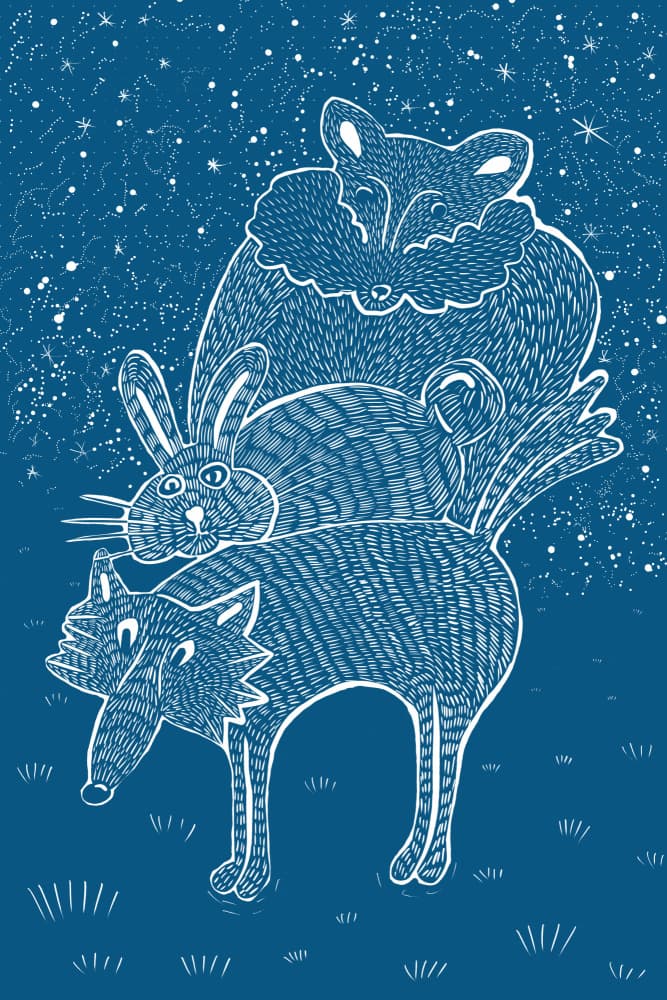 Starry Animal Stack by Mela Patterns — canvas wall art