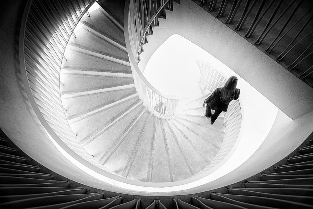 Elegant Spiral Descent by Bruno Flour — canvas wall art