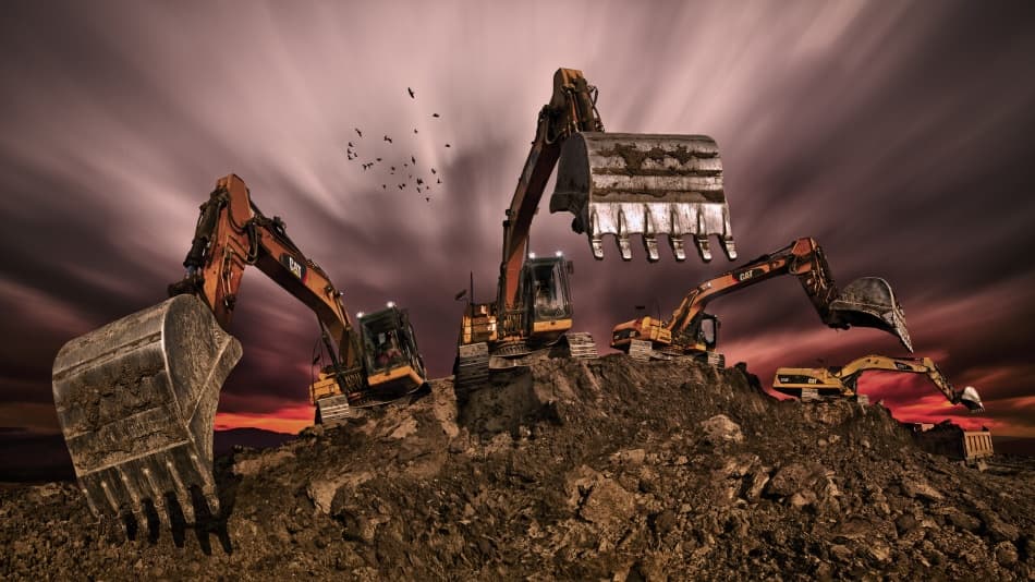 Industrial Excavators Sunset