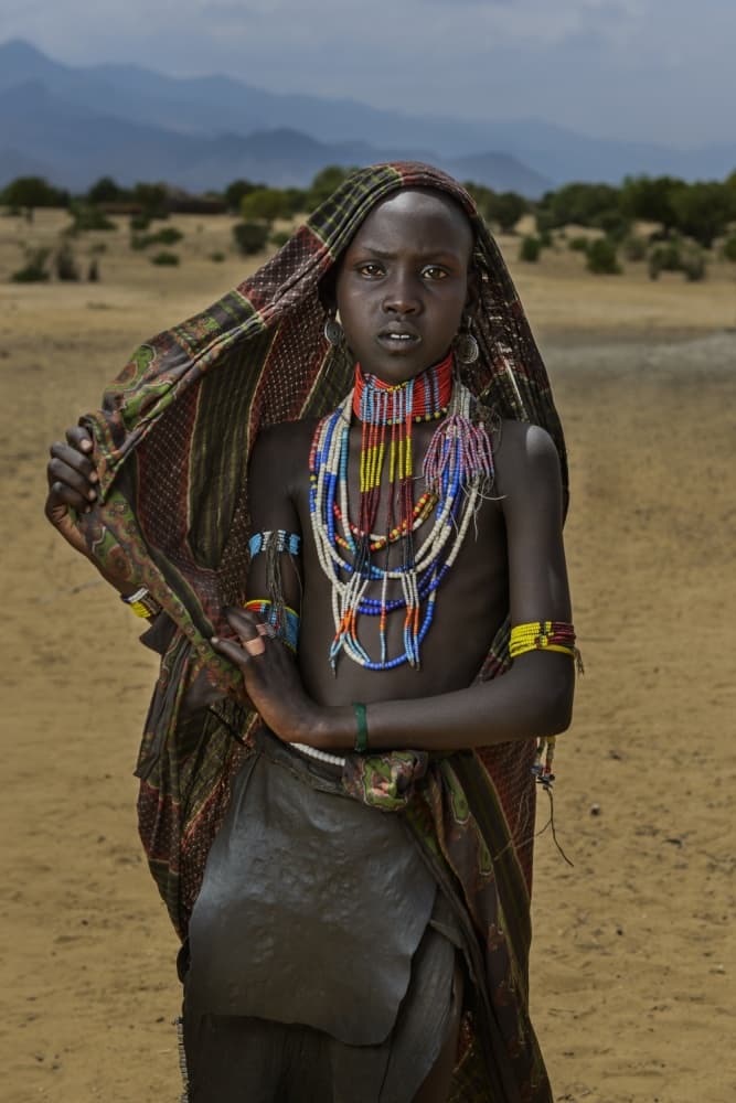 African Beaded Woman by Mohammed Al Sulaili — canvas wall art