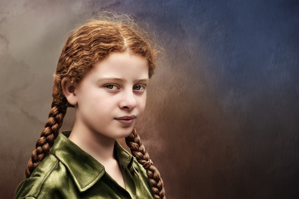 Redhead Girl Direct Gaze by Emel Sefer — canvas wall art