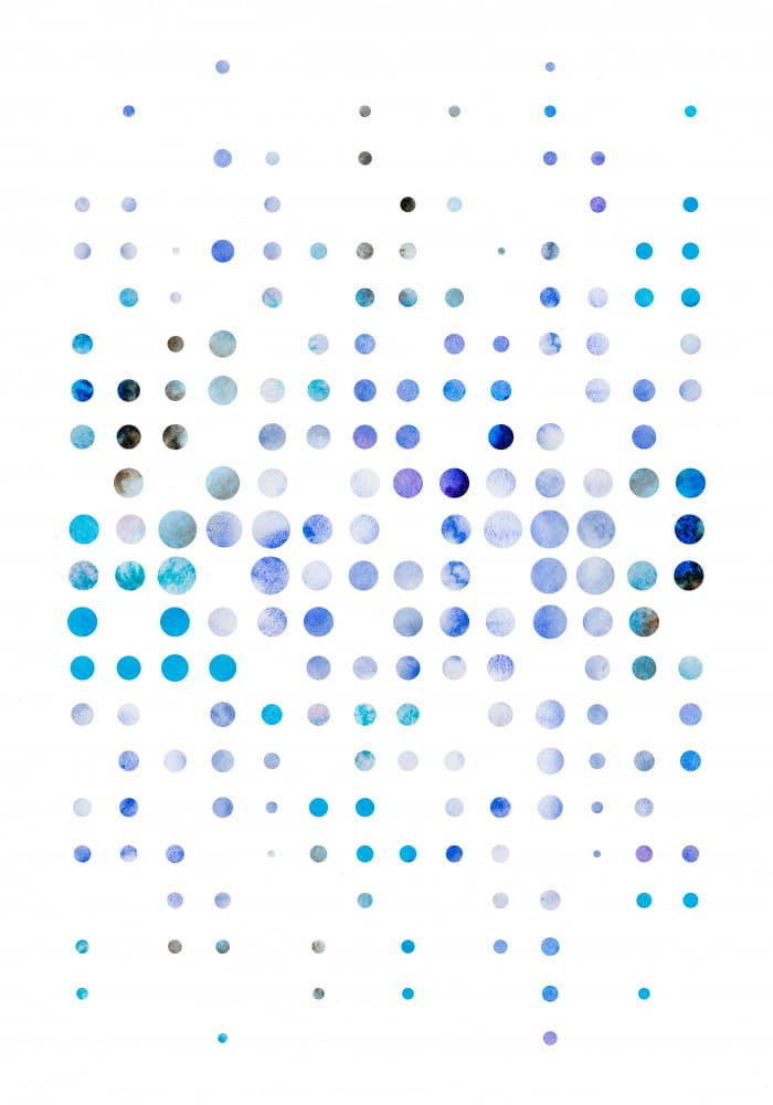 Floating Blue Circles by Fabiana Silveira — canvas wall art