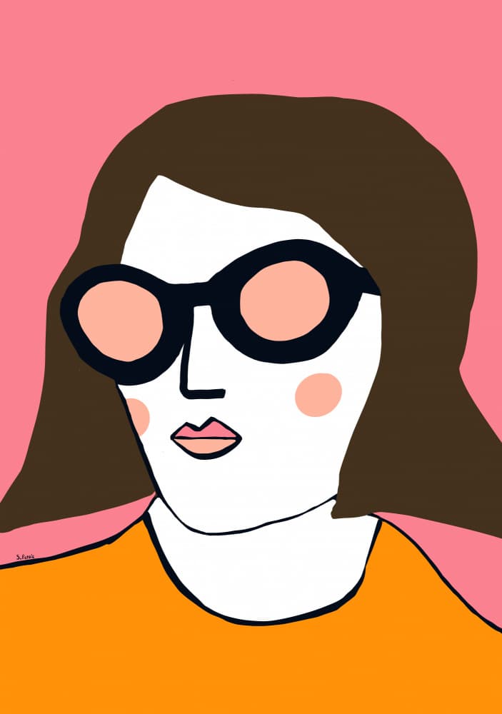 Stylish Girl Sunglasses by Sharyn Bursic — canvas wall art