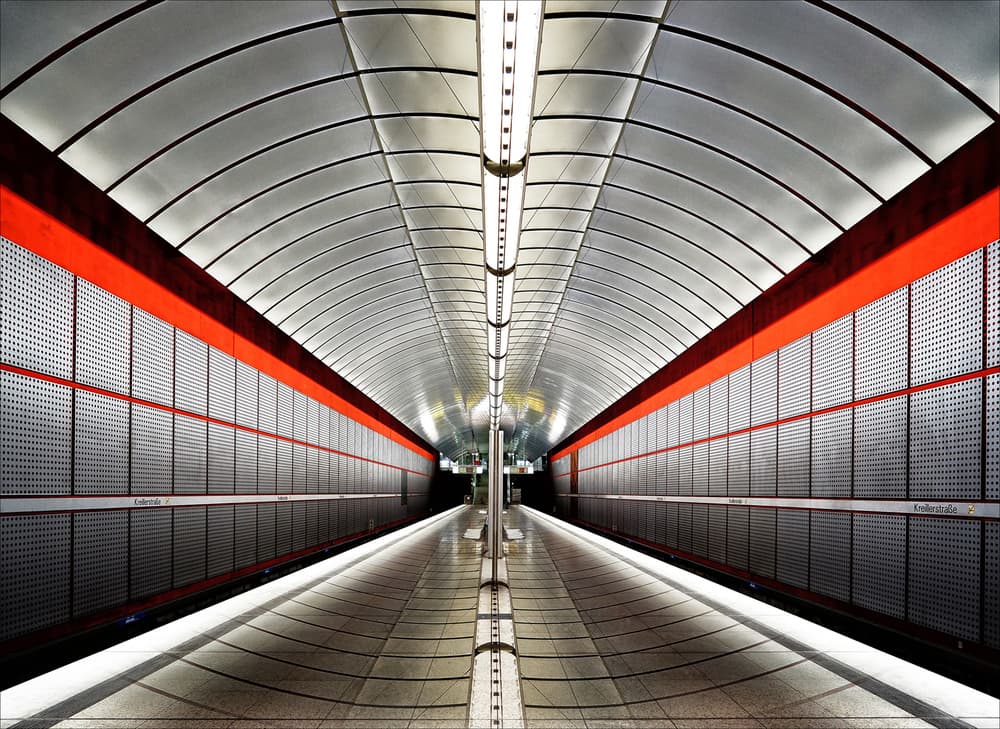 Modern Subway Station Munich by Reibl Klaus — canvas wall art