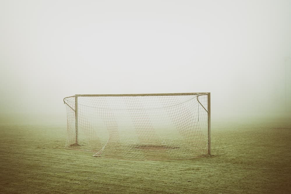 Foggy Soccer Goal by Jürgen Hartlieb — canvas wall art