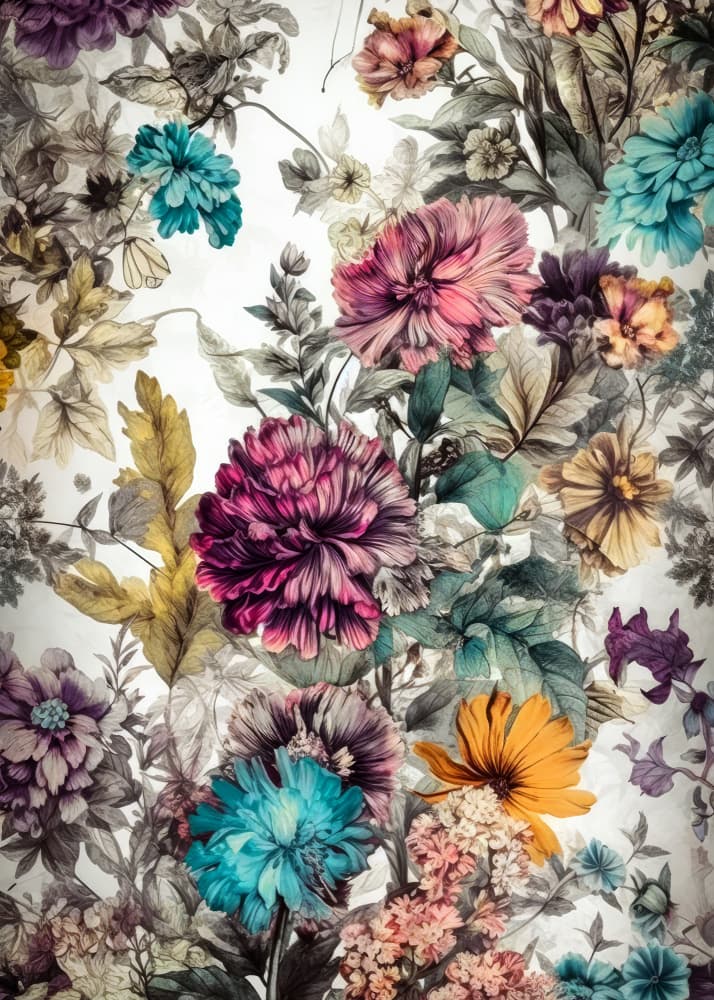 Colorful Botanical Blooms by Justyna Jaszke — canvas wall art