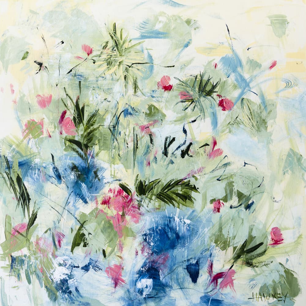 Blush Blue Botanicals by Angela Hawkey — canvas wall art