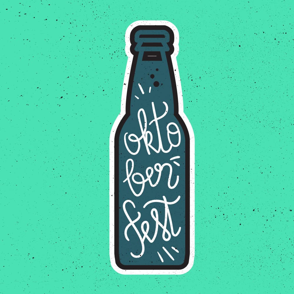 Oktoberfest Beer Bottle by Marika Barsrsind — canvas wall art