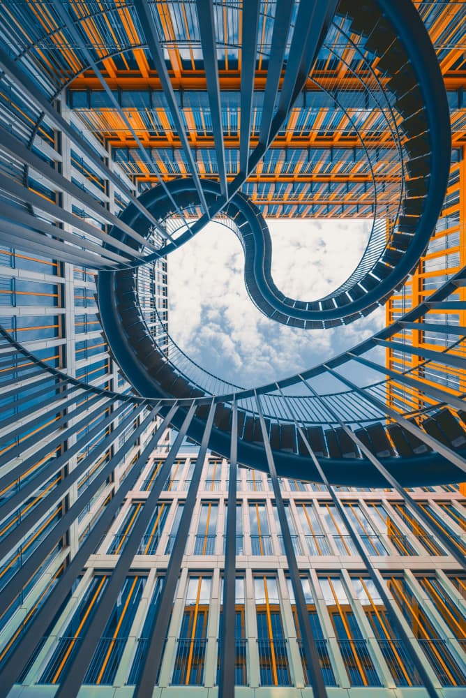 Skyward Spiral Building by Mike Kreiten — canvas wall art