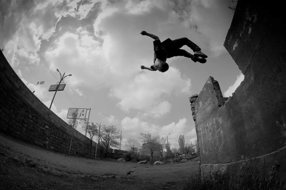 Urban Parkour Jump by Suren Manvelyan — canvas wall art
