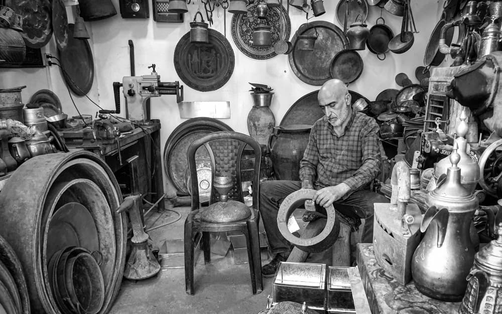 Skilled Artisan's Workshop by Bashar Alsofey — canvas wall art