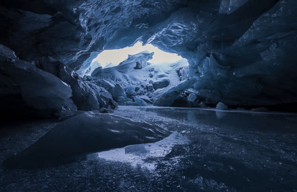 Icy Blue Cave by Jenny L. Zhang — canvas wall art