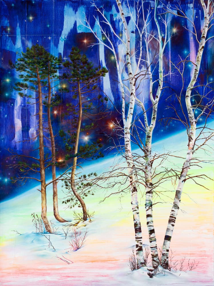 Starry Winter Forest by Anne Wölk — canvas wall art