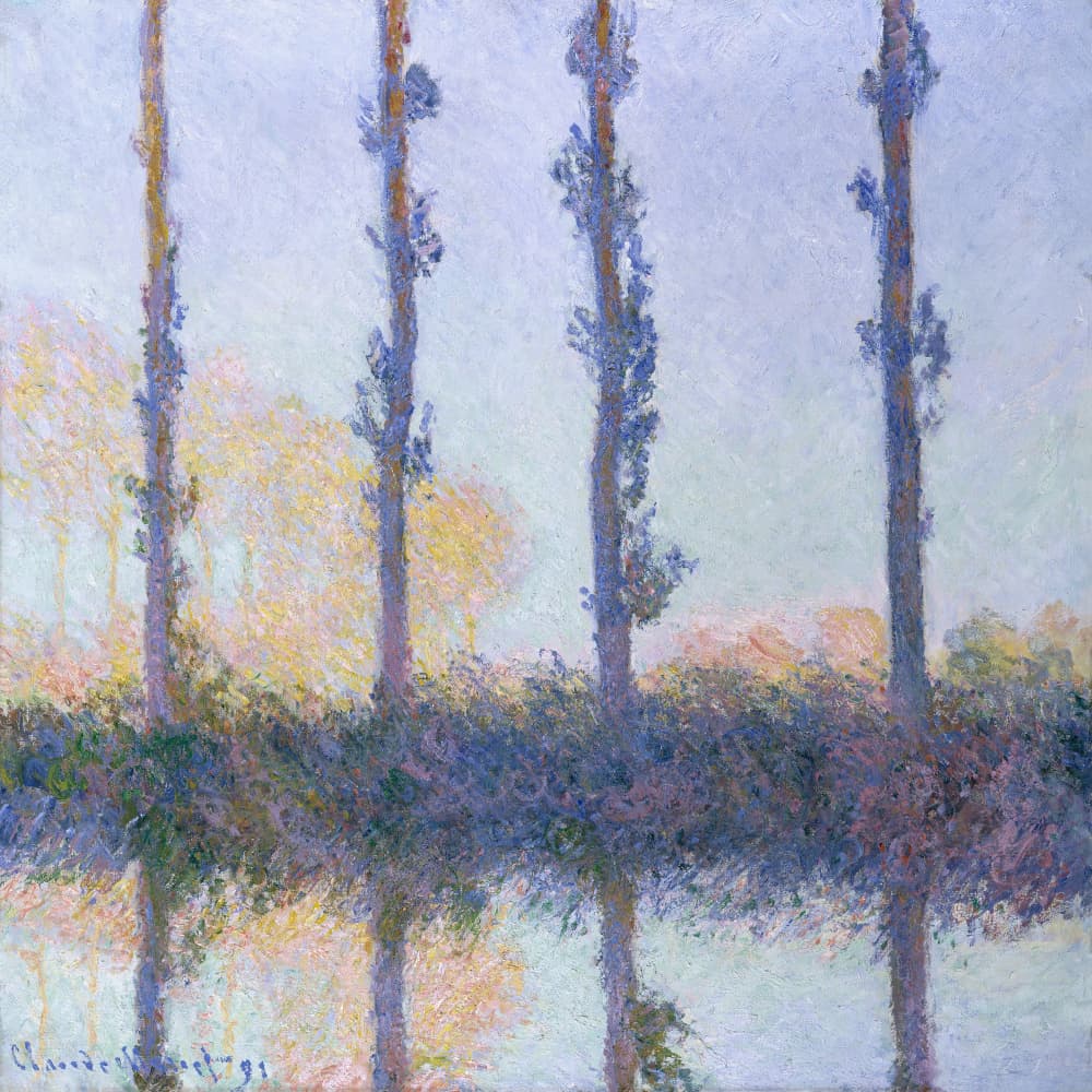 The Four Trees (1891) by Claude Monet — canvas wall art