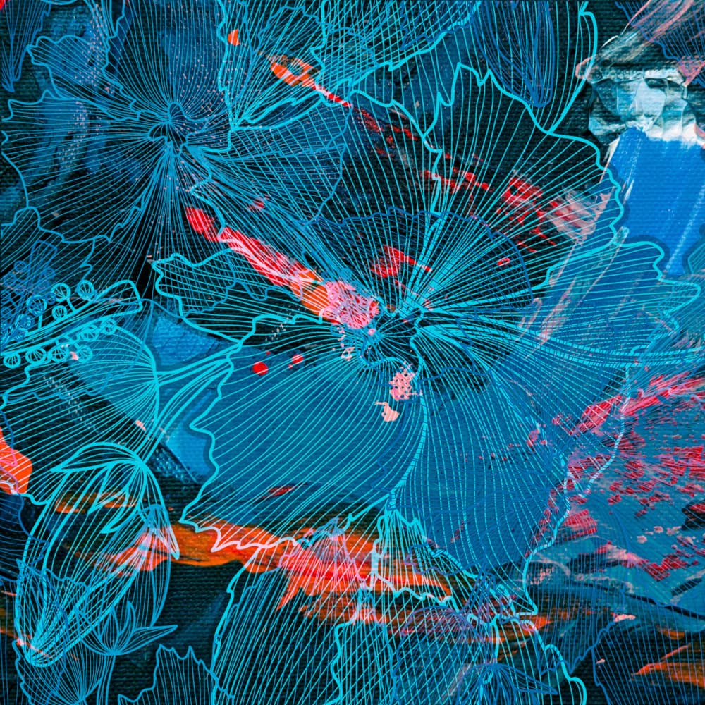 Glowing Floral Lines by Pelin Atilla — canvas wall art