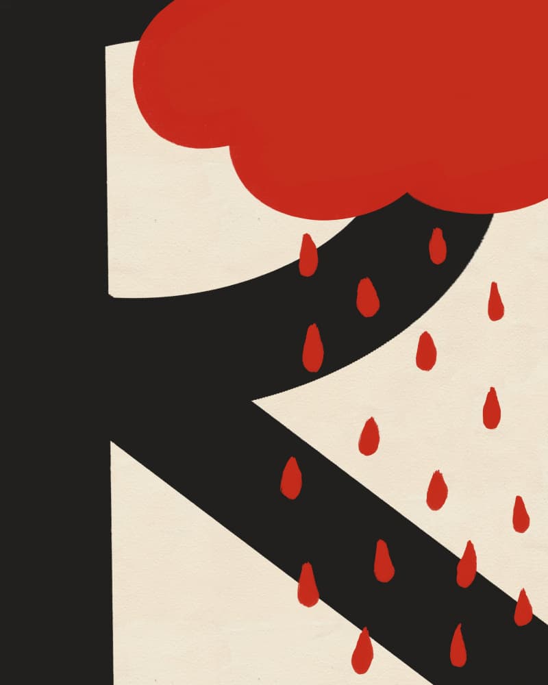 Bold Red Rain by Deepthi s — canvas wall art