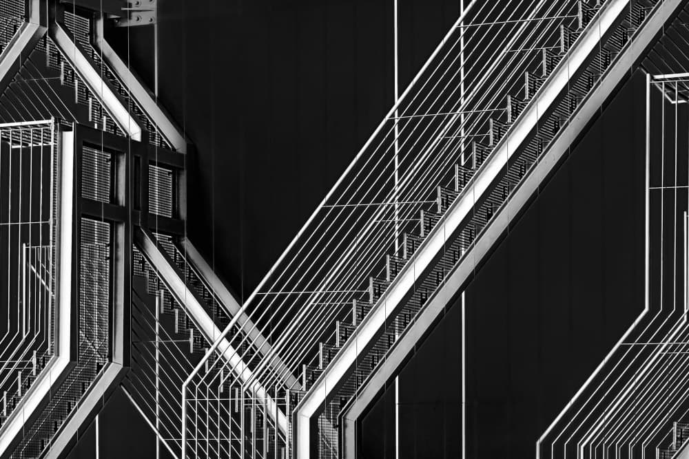 Modern Geometric Staircase by Paulo Abrantes — canvas wall art
