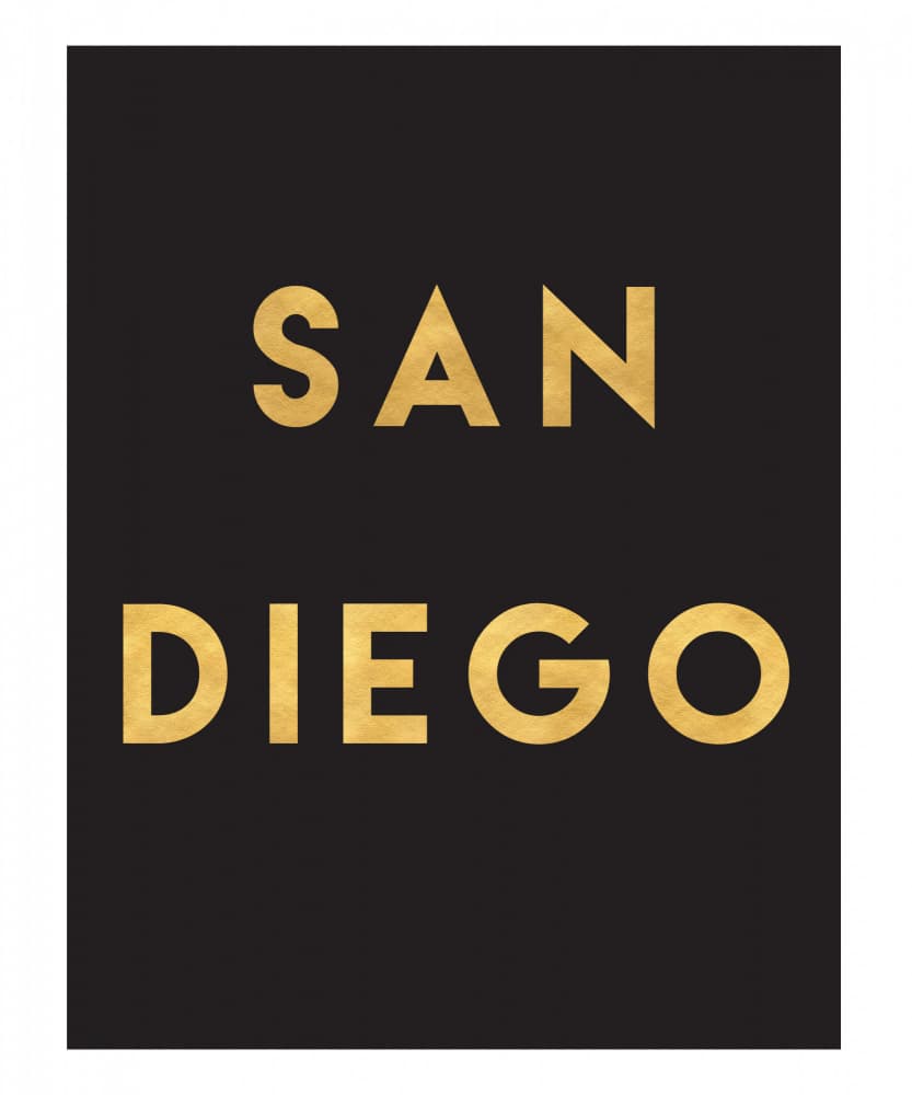 San Diego Gold Typography by Emiliano Deificus — canvas wall art