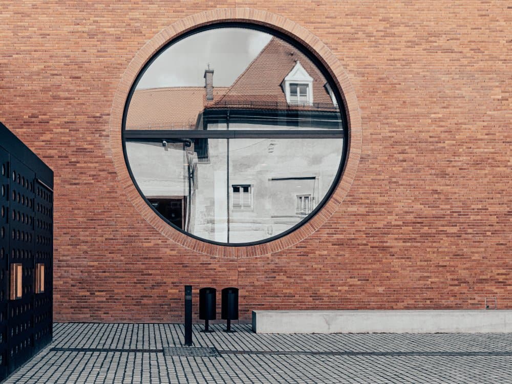 Modern Round Window Reflection by iso66 — canvas wall art