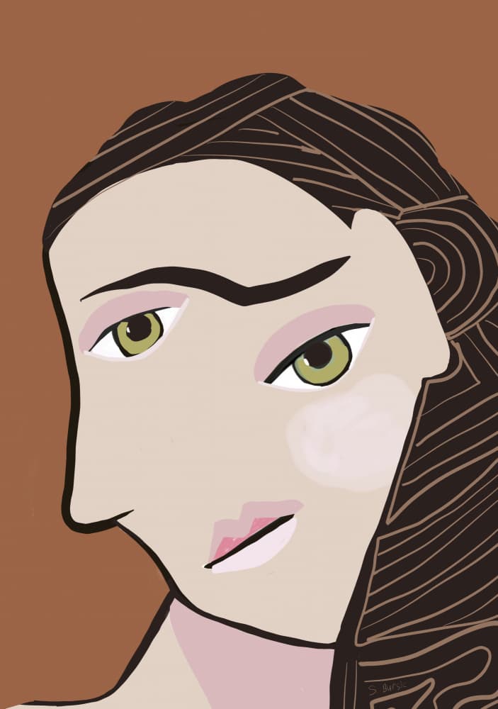 Serene Woman Profile by Sharyn Bursic — canvas wall art