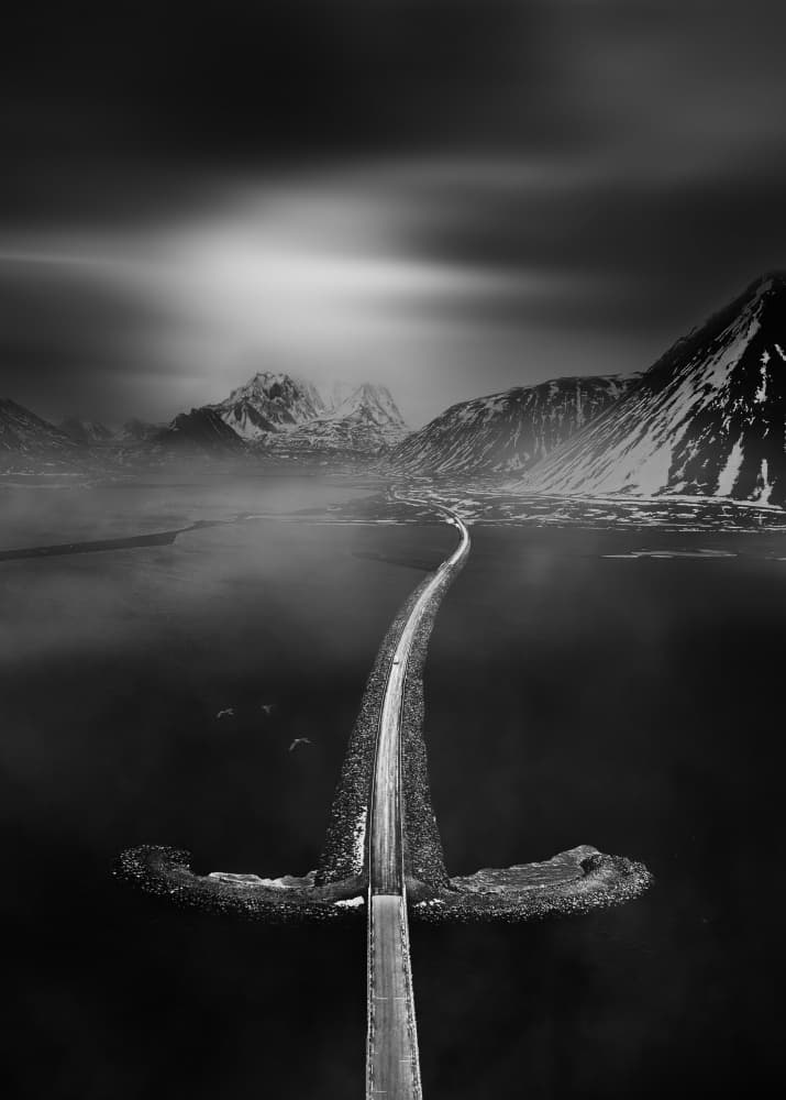 Dramatic Winter Road by Kai Dan — canvas wall art