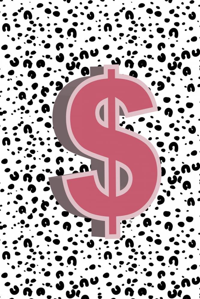 Abstract Pink Dollar by Martina — canvas wall art