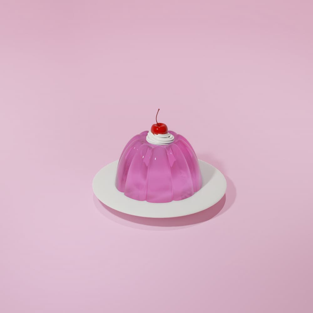 Pink Jello Dessert by Julia Ramiro — canvas wall art