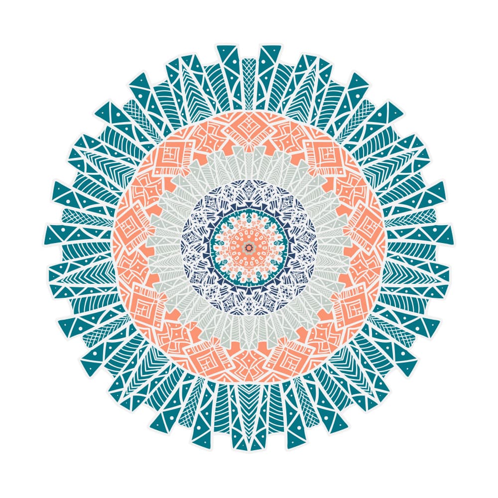 Boho Teal Mandala by Marika Barsrsind — canvas wall art