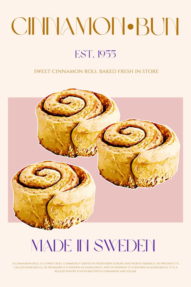 Swedish Cinnamon Buns by Nazma Khokhar — canvas wall art