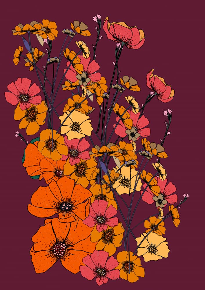 Vibrant Autumn Blooms by Nicholas — canvas wall art