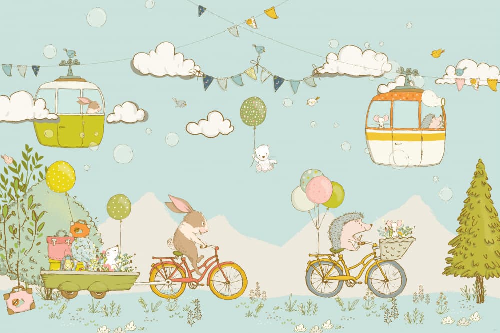 Whimsical Animal Adventure by Sue Skellern — canvas wall art