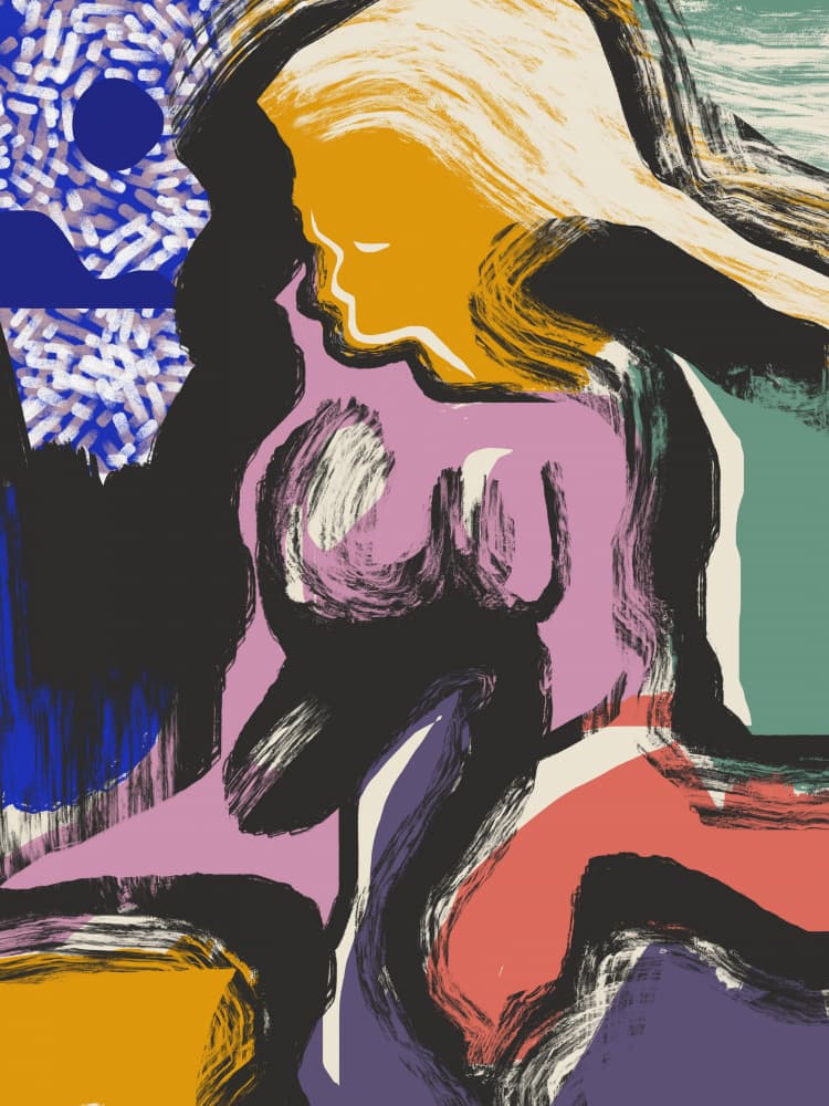 Pensive Abstract Nude by Little Dean — canvas wall art
