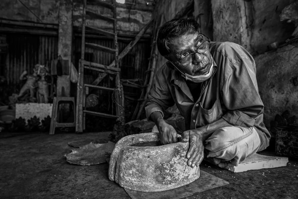 Artisan At Work by Kumar Kranti Prasad — canvas wall art
