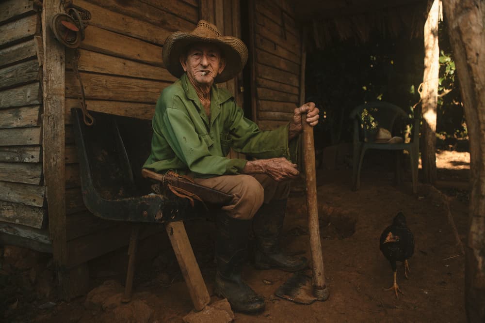 Old Farmer With Cigar by Giacomo Bruno — canvas wall art