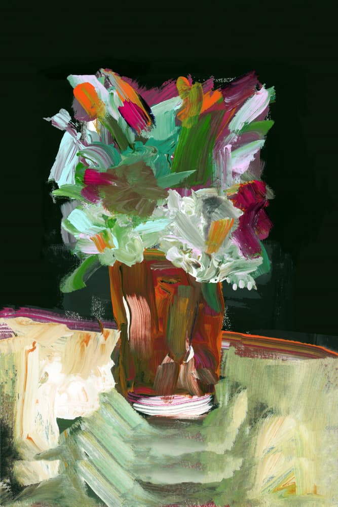 Vibrant Abstract Flowers by cartissi — canvas wall art