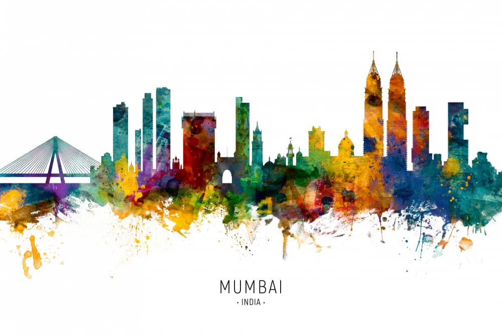 Vibrant Mumbai Skyline by Michael Tompsett — canvas wall art