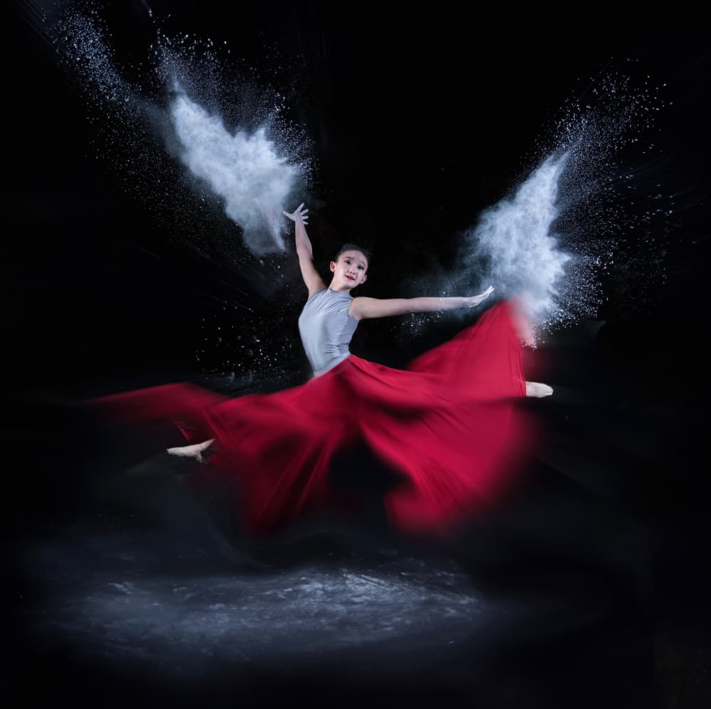 Flying Red Dancer by Catherine Wang — canvas wall art