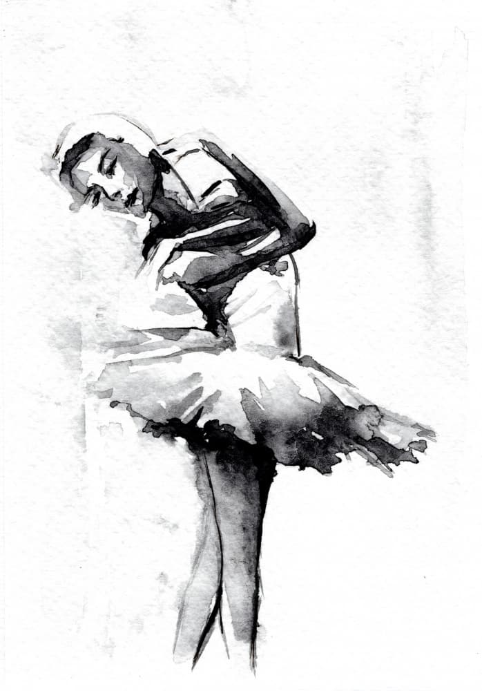 Graceful Ballerina Pose by Helena Engström — canvas wall art
