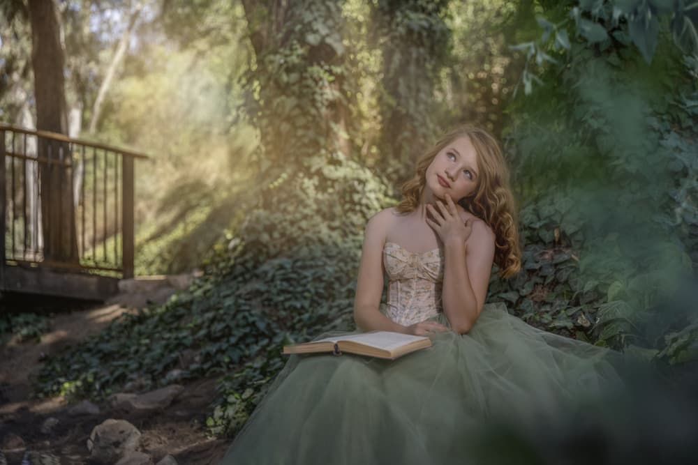 Enchanted Forest Reader by Sharon Levy — canvas wall art