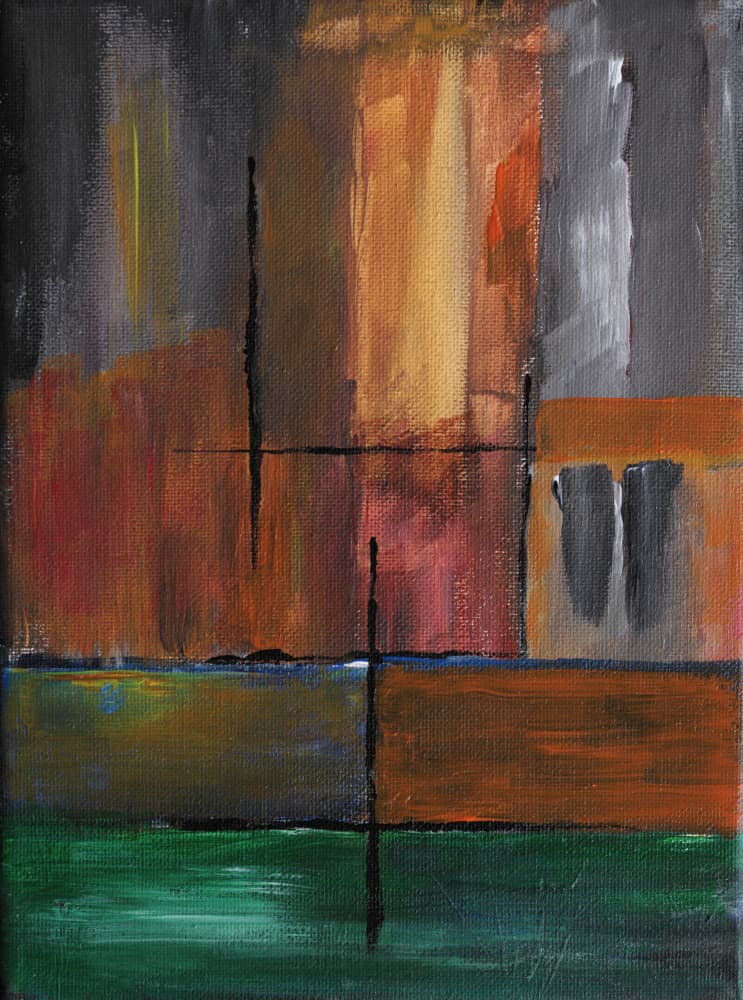 Abstract City Grid by kjeld olsen — canvas wall art