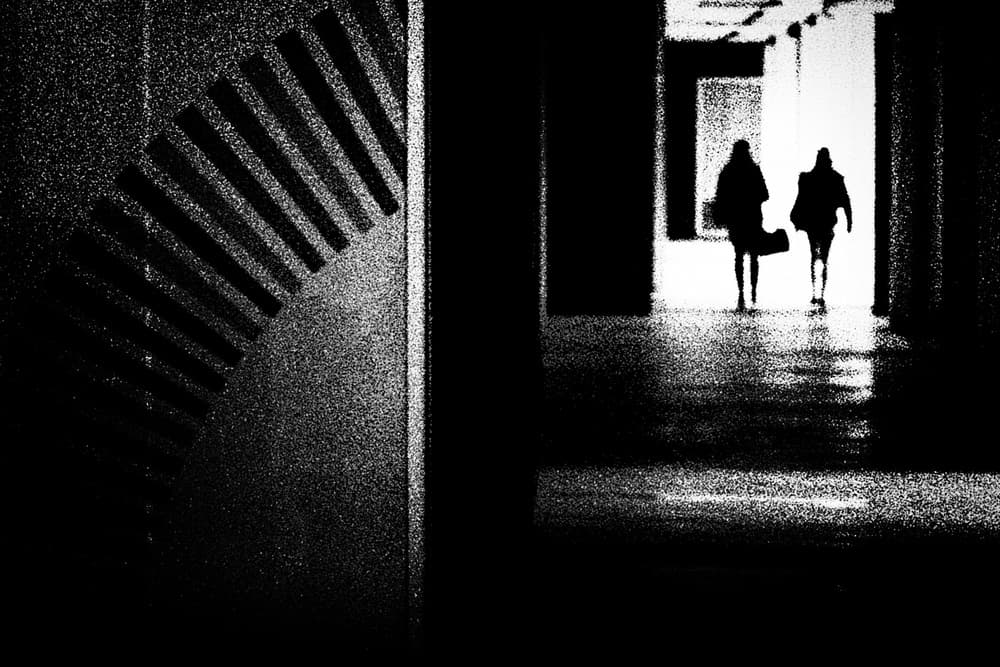Dark Hallway Silhouettes by Rui Correia — canvas wall art