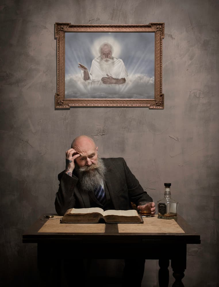 Old Man Pondering God by Gareth Jenkins — canvas wall art