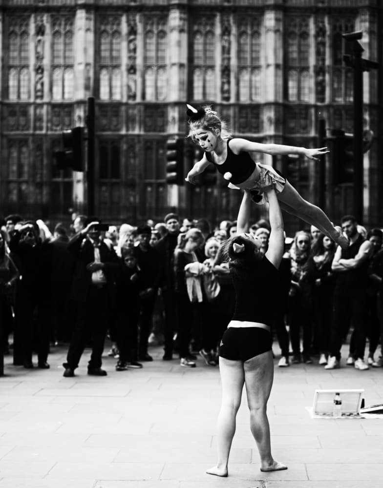 Street Acrobatic Performance by Julien Oncete — canvas wall art