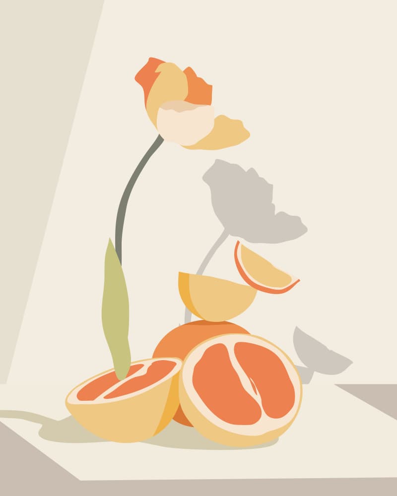 Citrus Tulip Still Life by Kintsugi99 — canvas wall art