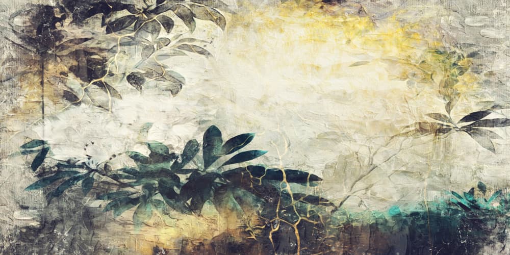 Muted Botanical Grunge by Rafal Kulik — canvas wall art