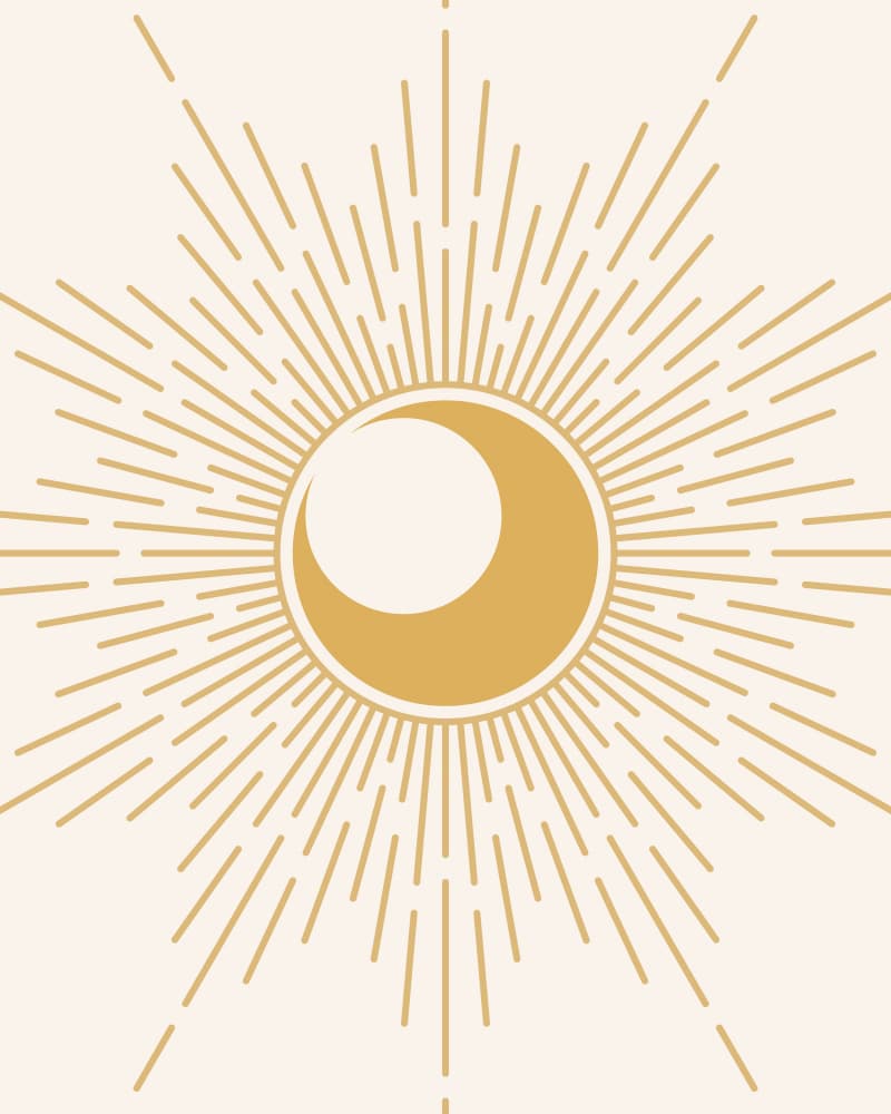 Golden Sun Moon Rays by KsanaKalpa — canvas wall art