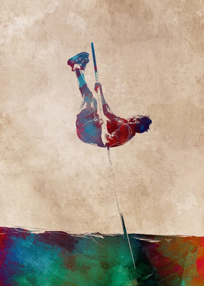 Dynamic Pole Vaulter by Justyna Jaszke — canvas wall art