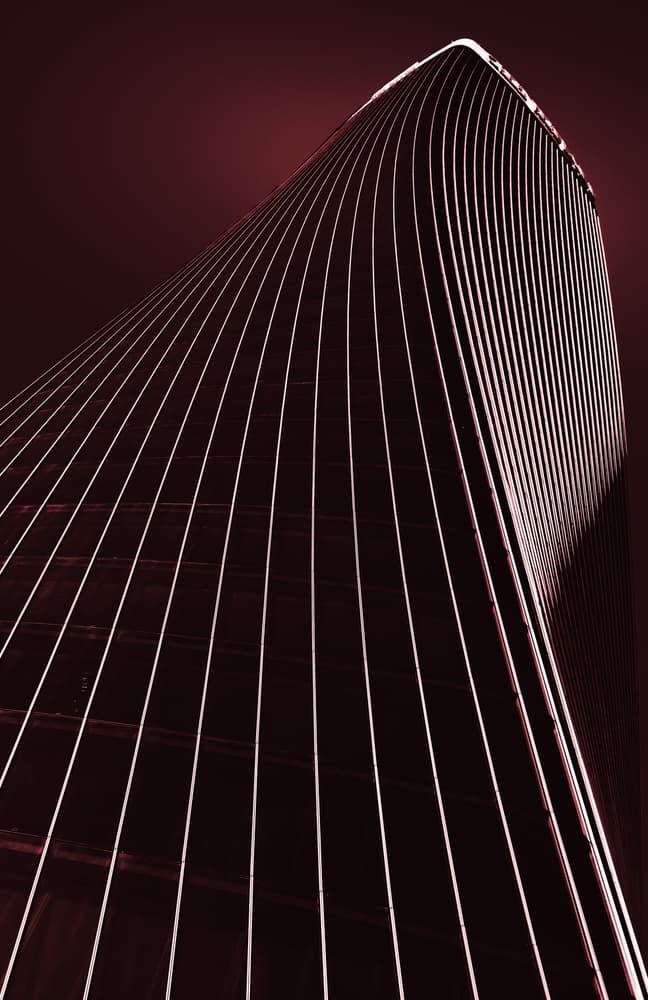 Curved Red Skyscraper by Mike Kreiten — canvas wall art