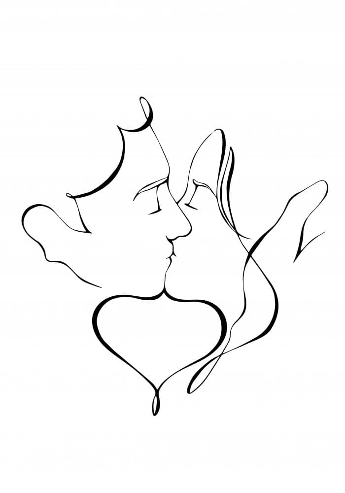 Romantic Kissing Lines by Pictufy Studio II — canvas wall art